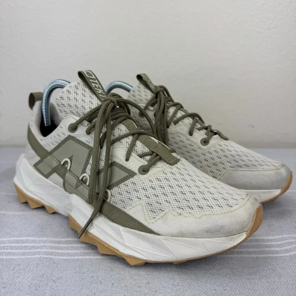 New Balance Women's Light Gray and Olive Athletic Sneakers
